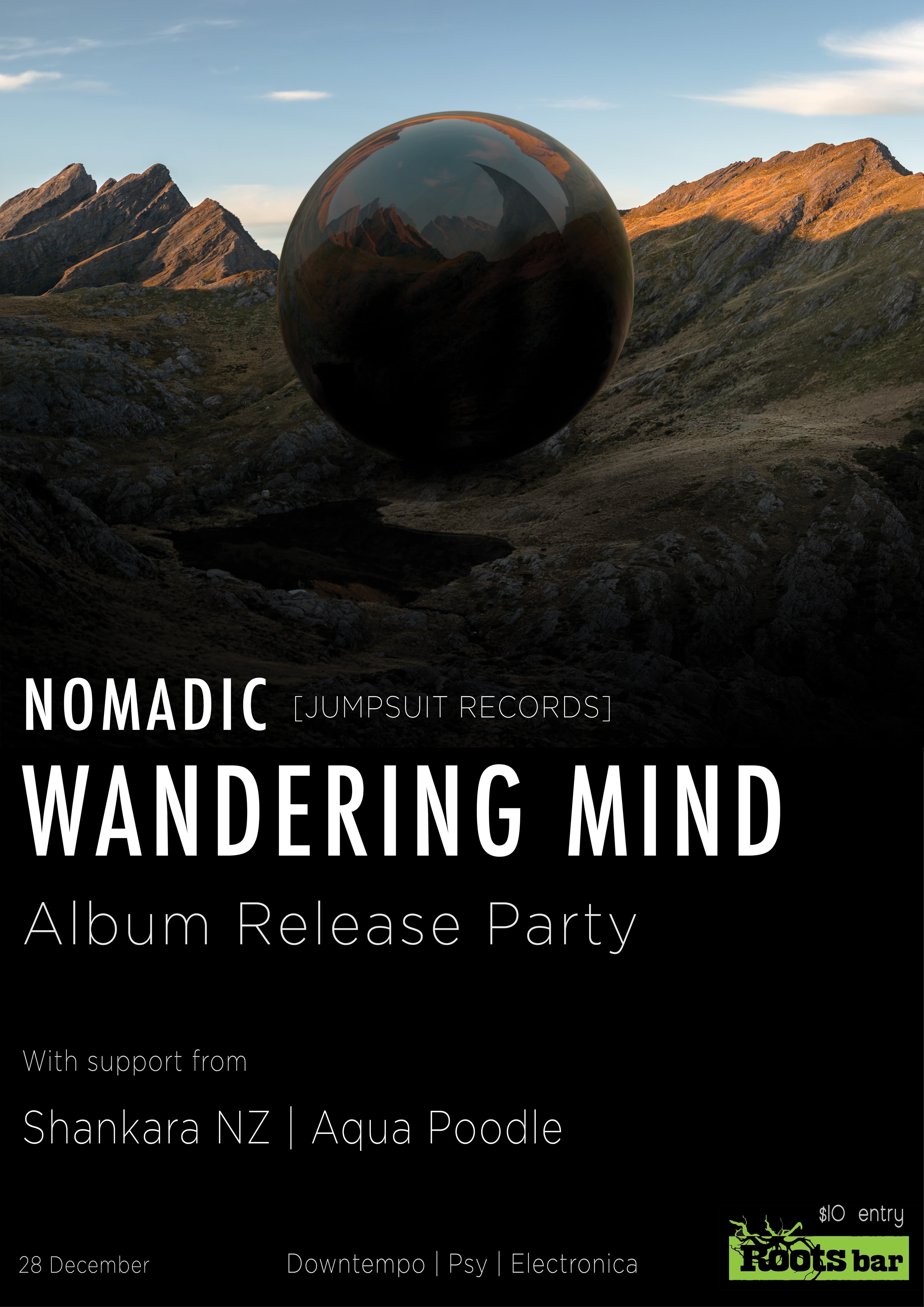 Wandering Mind album release party poster